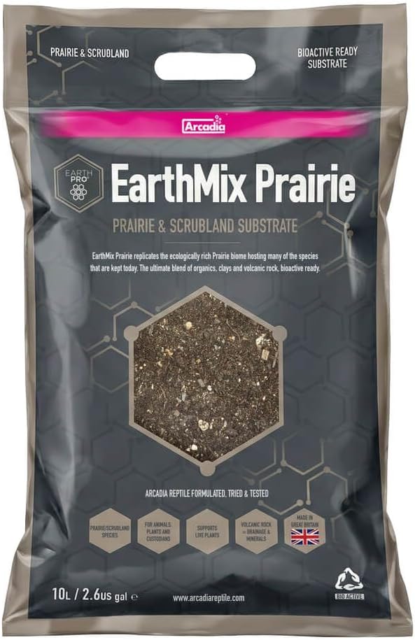 Arcadia EarthMix Prairie 10L Bioactive Substrate Reptile Amphibian Vivarium Soil