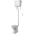 Classique Comfort Height High Level Toilet with Cistern, Seat & Flush Pipe Kit -  White