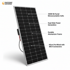 250W bi-facial monocrystalline solar panel with 60cm cable