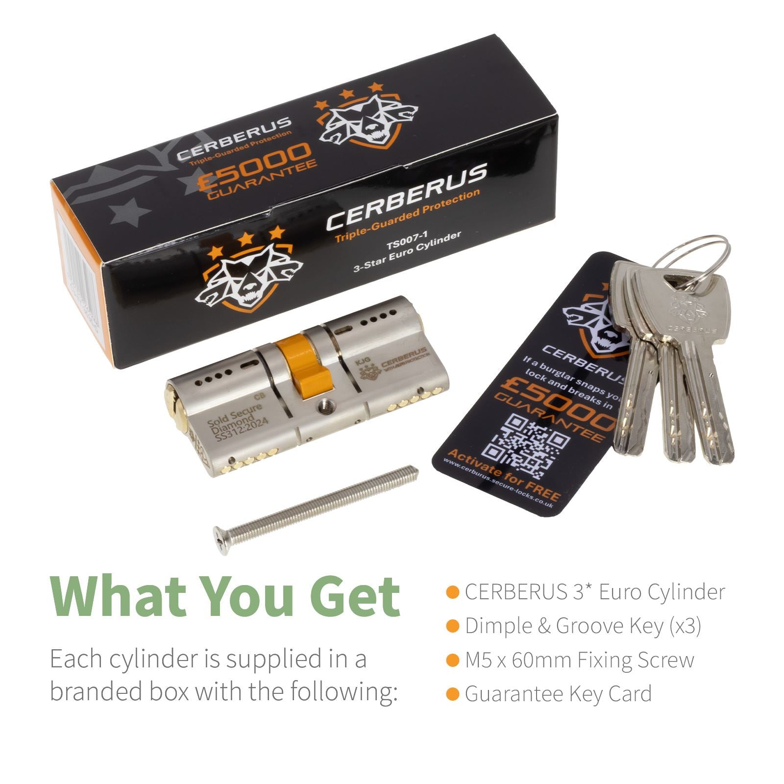 CERBERUS TS007 3* Euro Cylinder