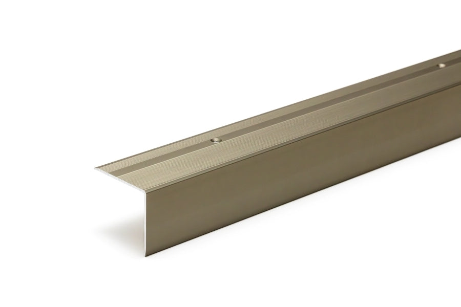 Aluminium stair edging installed on step edge