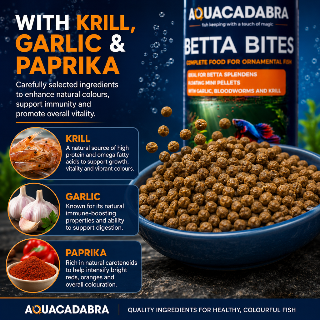 Aquacadabra Complete Fish Food Floating Mini Pellets Betta Gourami 125g
