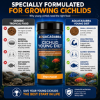 Aquacadabra Cichlid Young Diet Fish Food Sinking Granules 55% Protein 120g 480g