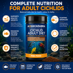 Aquacadabra Cichlid Adult Diet Fish Food Floating Granules 40% Protein 90g 360g