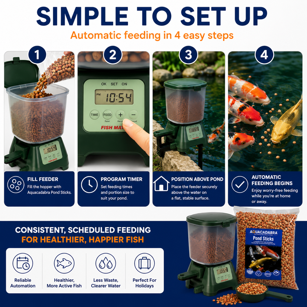 Aquacadabra Pond Food 2kg & P7000 Auto Feeder