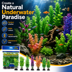 Green Plastic Aquarium Decoration Plants 10cm (Pack of 6) (Reward)