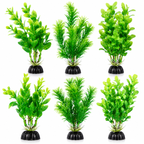 Green Plastic Aquarium Decoration Plants 10cm (Pack of 6) (Reward)