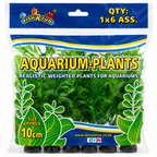 Green Plastic Aquarium Decoration Plants 10cm (Pack of 6) (Reward)