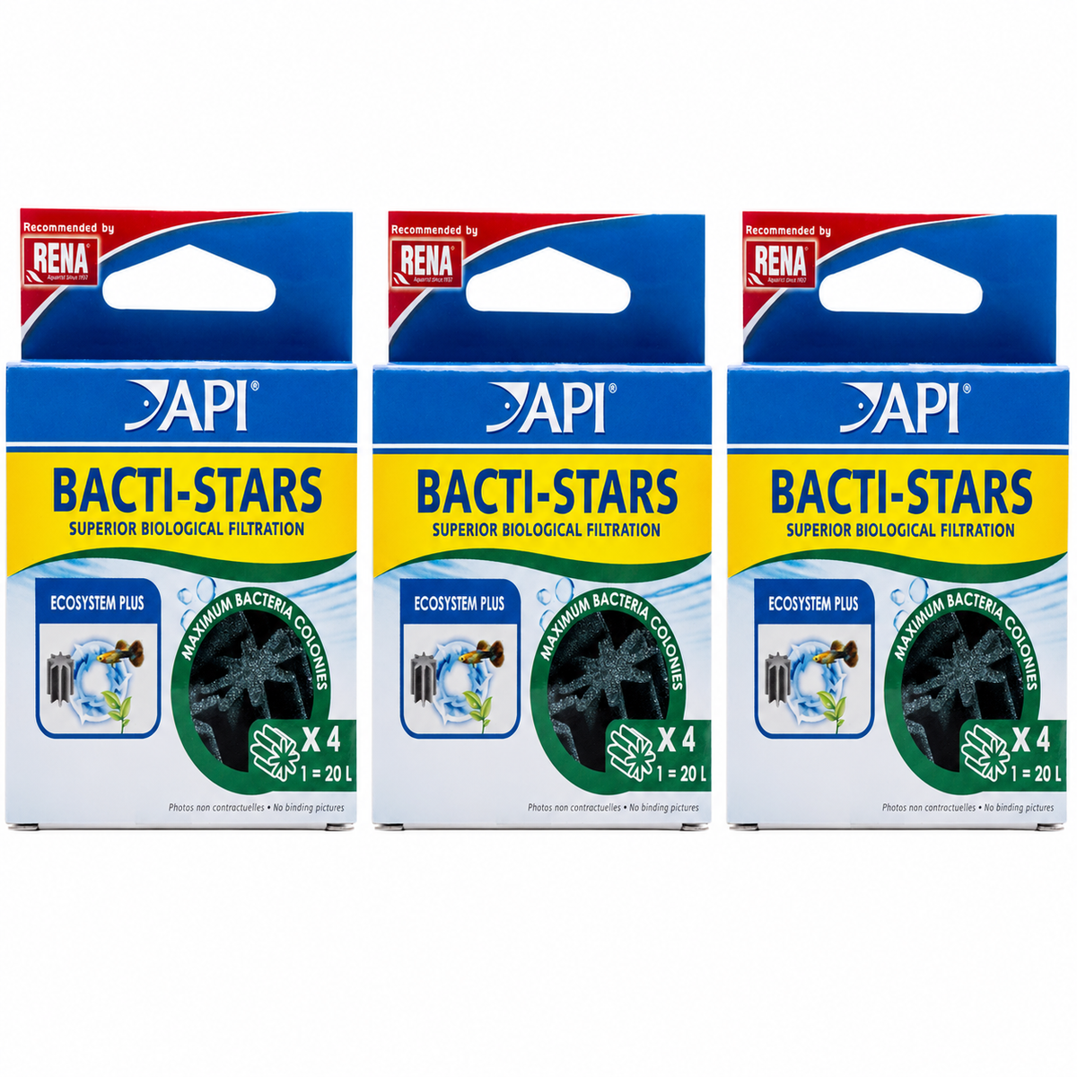API Bacti-Stars Biological Filter Media 4 Pack Aquarium Freshwater Marine Reef