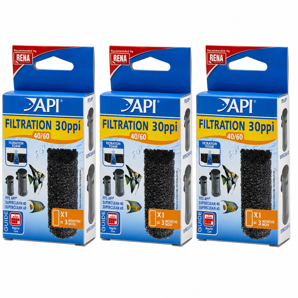 API Aquarium Filter Foam Sponge 30ppi 40/60 Reusable Freshwater & Marine