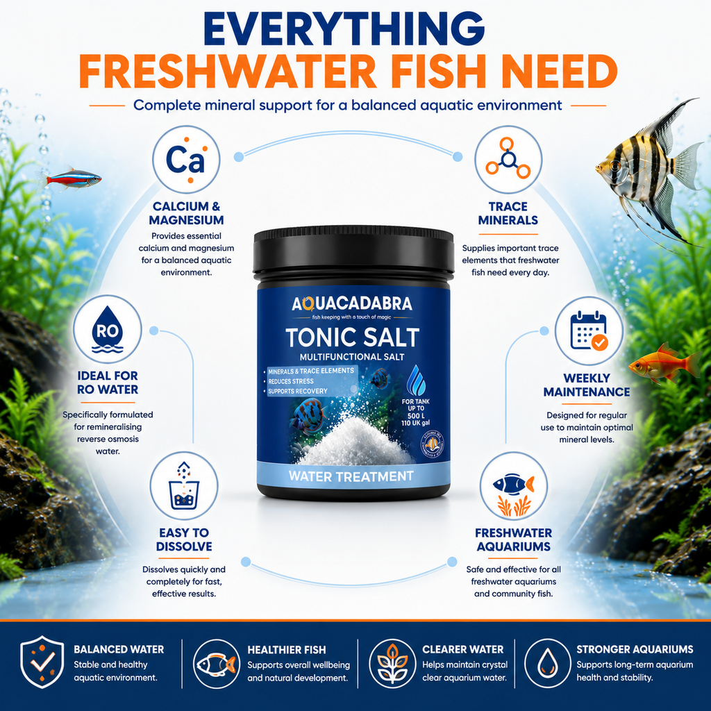 Aquacadabra Tonic Salt Freshwater Fish Aquarium RO Mineral Supplement 500g