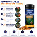 Aquacadabra Discus Flakes Tropical Fish Food High Protein Aquarium Flake