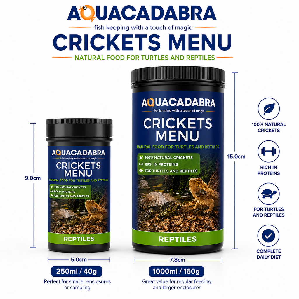 Aquacadabra Natural Dried Crickets Gourmet Reptile Turtle Food 40g 160g