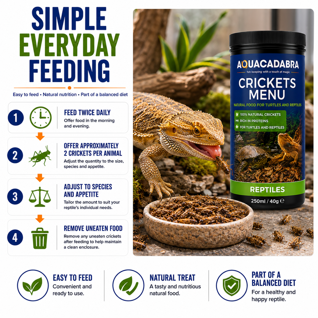 Aquacadabra Natural Dried Crickets Gourmet Reptile Turtle Food 40g 160g