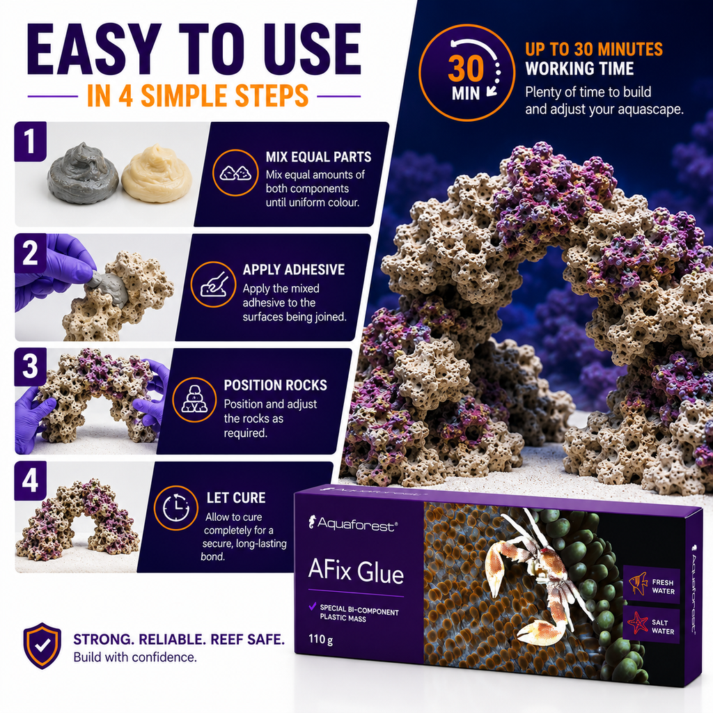 Aquaforest AFix Glue 110g Two-Part Epoxy Aquarium Rock Adhesive
