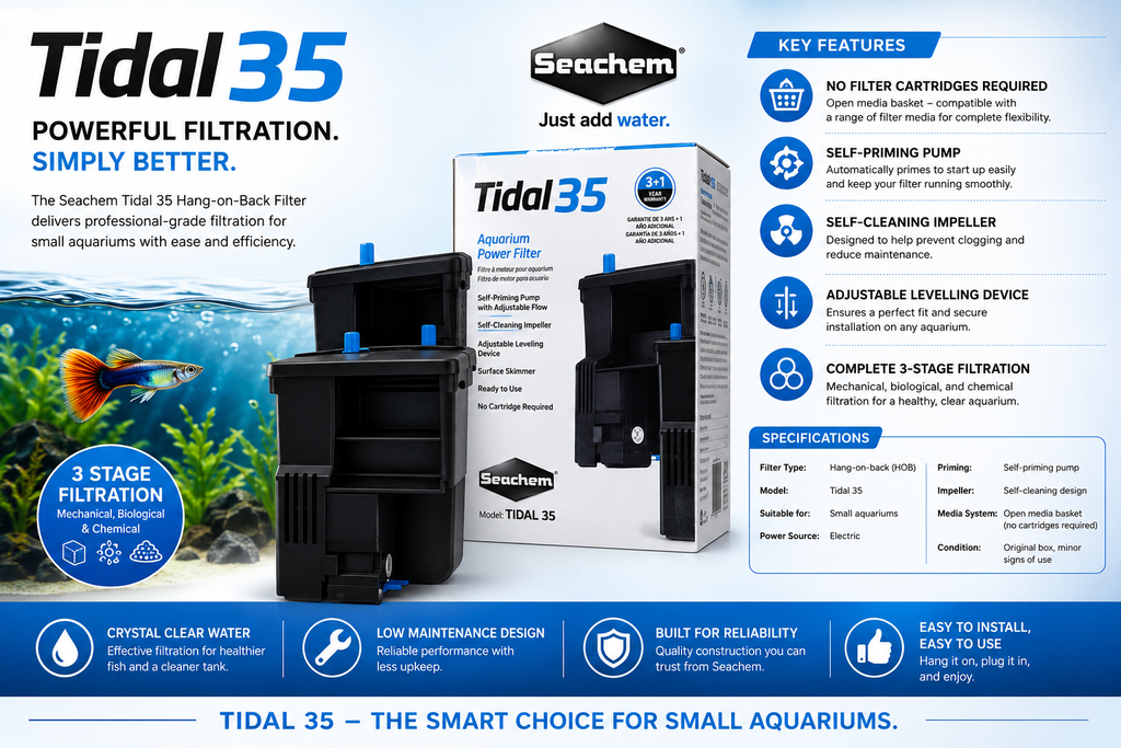 Seachem Tidal Hang-On Aquarium Fish Tank Filter 35