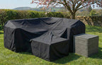 Chesterton Grey 5 Seater Corner Rattan Garden Sofa Lounge Set, Cover and Cushion Box Bundle