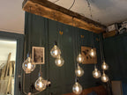 Chunky Wooden Beam Chandelier | Large Kitchen Island & Dining Lighting UK