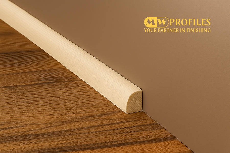 Pine Wood Quadrant Trim 10 MM 12 MM 20 MM x 1 M & 2.4 M Length Natural Moulding Decorative Flooring Edge Beading Strip