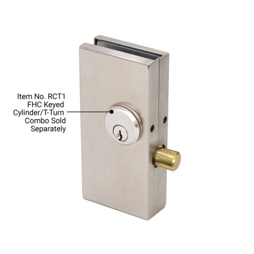 FHC 2-3/4" x 5-5/8" Deadthrow Low Profile Center Lock [3/8" and 1/2" Glass]
