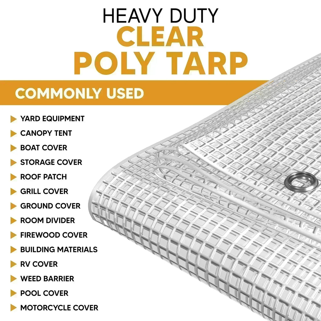 Clear Poly Tarps 12' x 16' Case of 5
