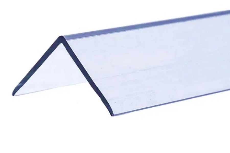 1m & 2.44m Length – Clear PVC Corner Angle Trim Transparent Plastic 90° Edge Protector