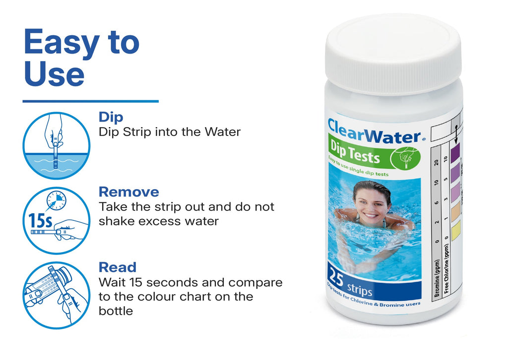 Clearwater 4-In-1 Pool & Spa Test Strips (25 Test Strips)