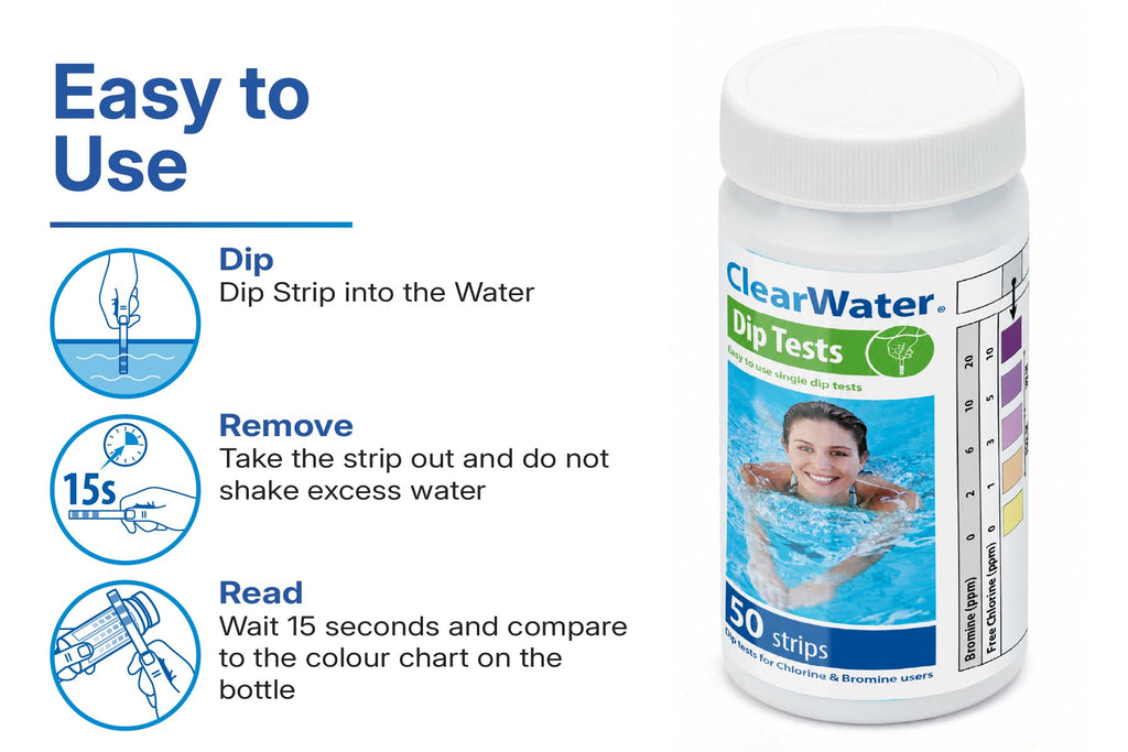 Clearwater 4-In-1 Pool & Spa Test Strips (50 Test Strips)