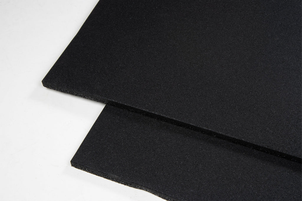 Black SBR Interlocking Rubber Gym Flooring with Connectors (1m x 1m) (30mm)