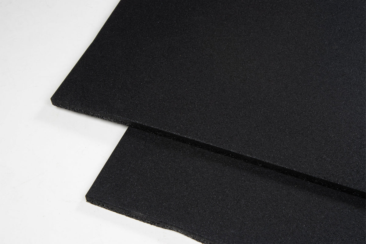 Black SBR Interlocking Rubber Gym Flooring with Connectors (1m x 1m) (30mm)