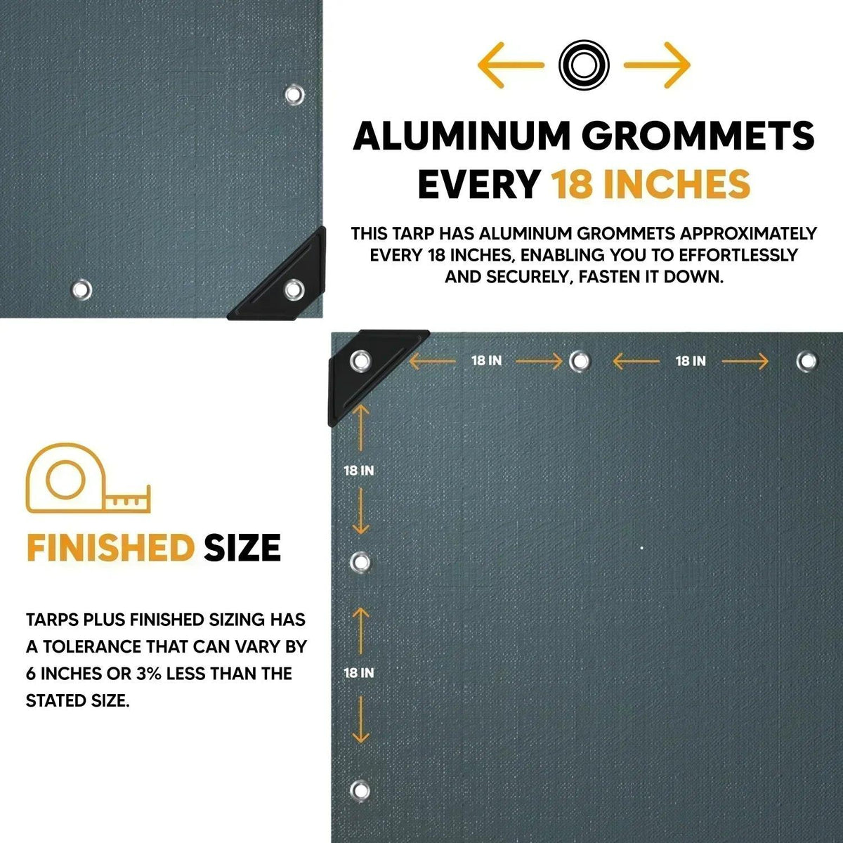 Closeout - 6' x 8' Silver/Black Poly Tarp