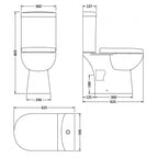 Clinton Short Projection Close Coupled Toilet with Push Button Cistern & Seat - White