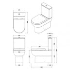 Regal Rimless Close Coupled Toilet with Cistern & Seat - White