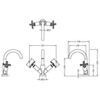 Cylin Deck Mounted Mono Basin Mixer With Pop Up Waste