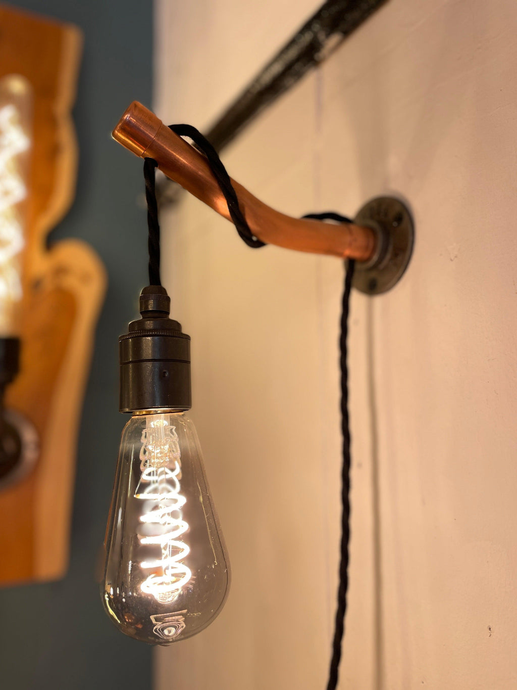 Copper Wall Light | Rustic Industrial Wall Lighting for Hallway & Living Room UK