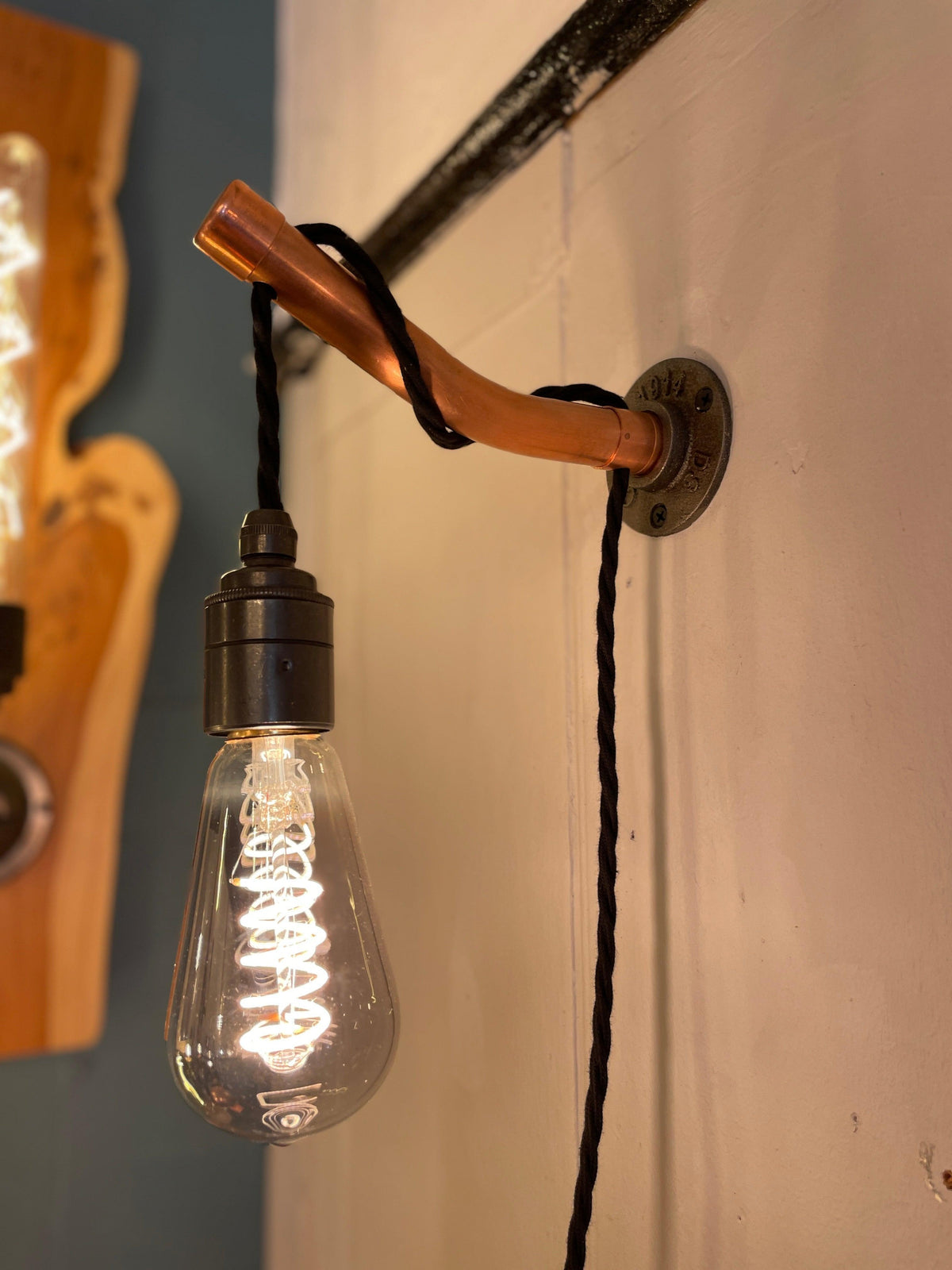 Copper Wall Light | Rustic Industrial Wall Lighting for Hallway & Living Room UK