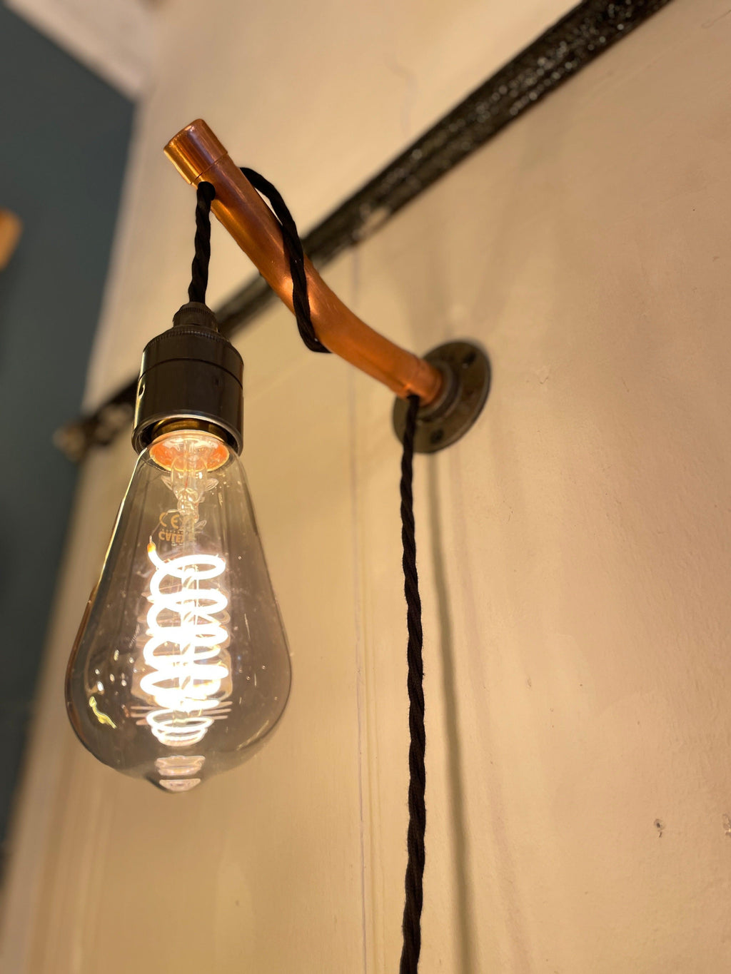 Copper Wall Light | Rustic Industrial Wall Lighting for Hallway & Living Room UK