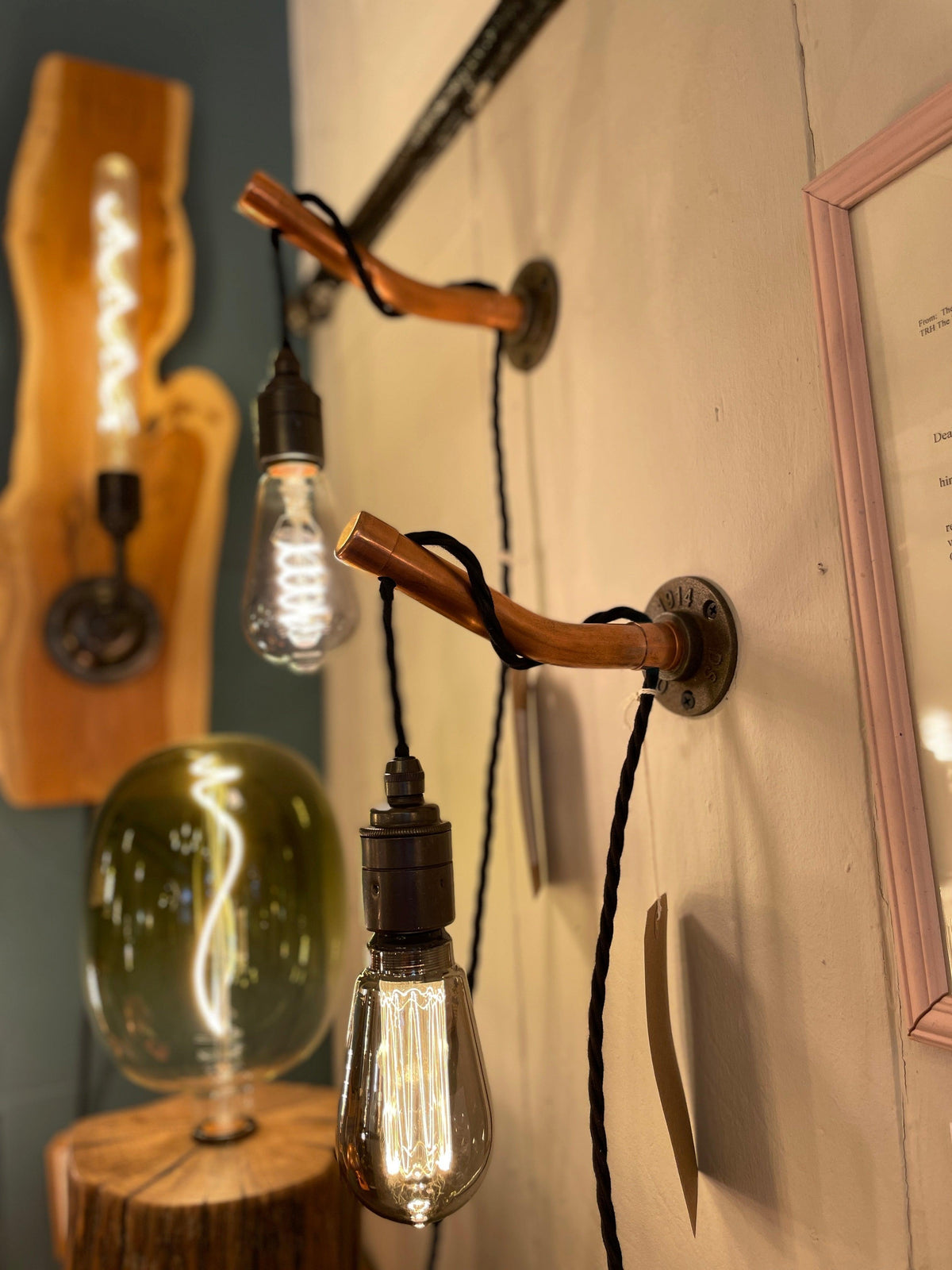 Copper Wall Light | Rustic Industrial Wall Lighting for Hallway & Living Room UK