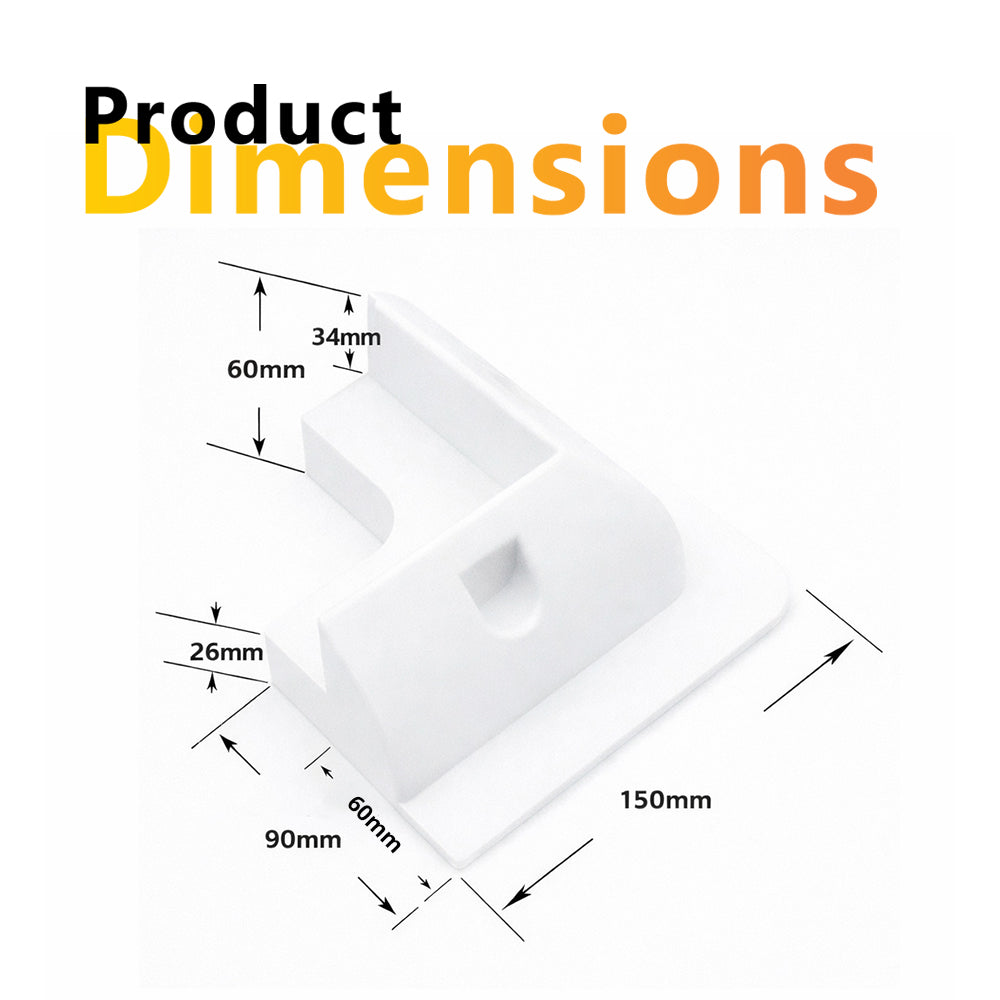 Exotronic White Solar Panel ABS Plastic Corner Brackets