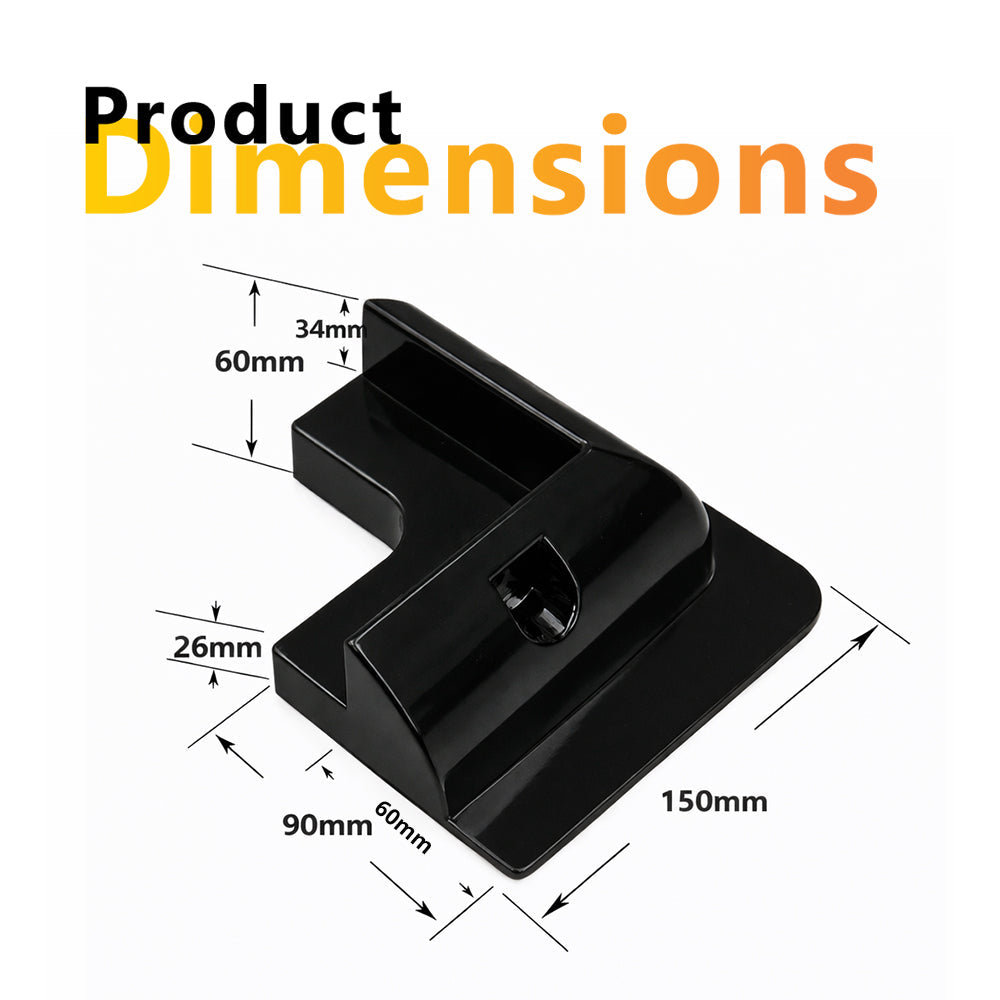 Exotronic Black Solar Panel ABS Plastic Corner plus Mid Brackets