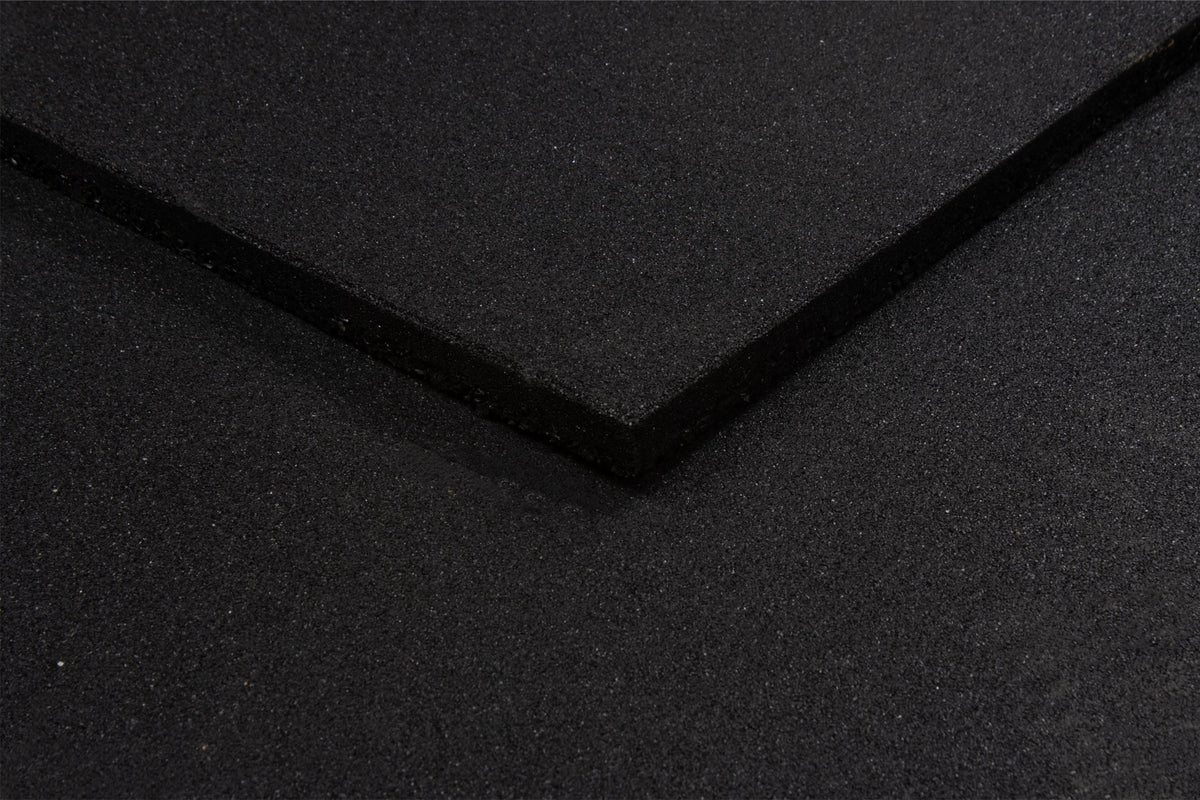 Black SBR Interlocking Rubber Gym Flooring with Connectors (1m x 1m) (30mm)