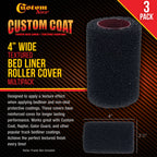 4" x 1/4" Textured Bed Liner Roller Covers (Pack of 3), For Roll-On Custom Coat Truck Bedliner Coating Application