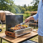 Outsunny Portable BBQ Grill, Folding Charcoal Barbecue Grill with Removable Charcoal Basin for Camping Picnic Garden Party, Black