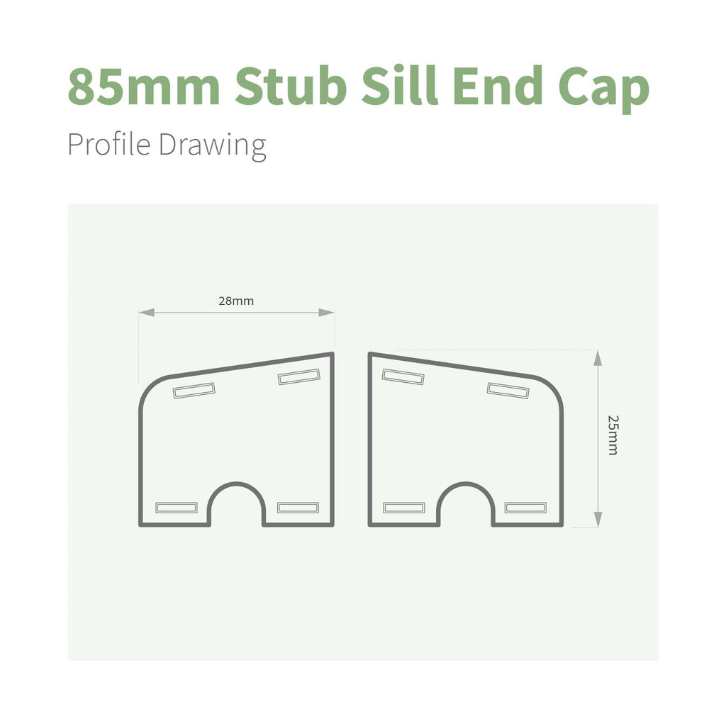 85mm Profile 22 Window Sill End Caps