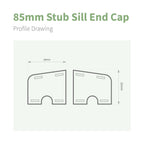 85mm Profile 22 Window Sill End Caps