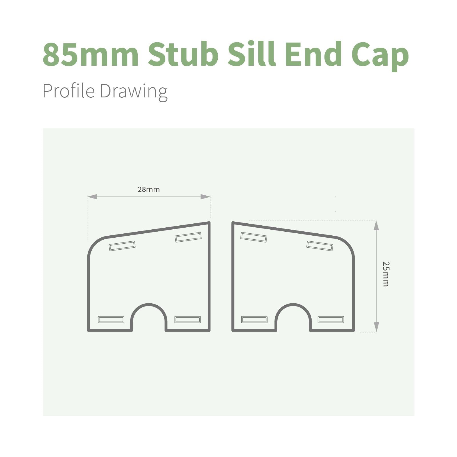 85mm Profile 22 Window Sill End Caps