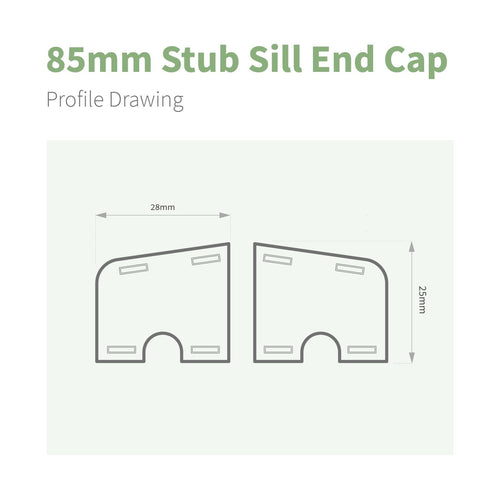 85mm Profile 22 Window Sill End Caps
