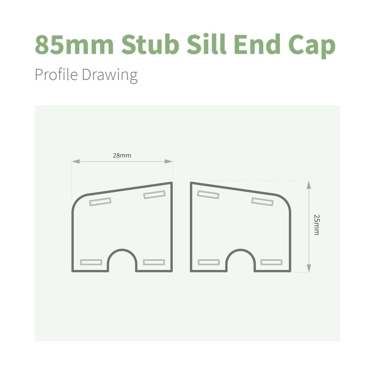 85mm Profile 22 Window Sill End Caps