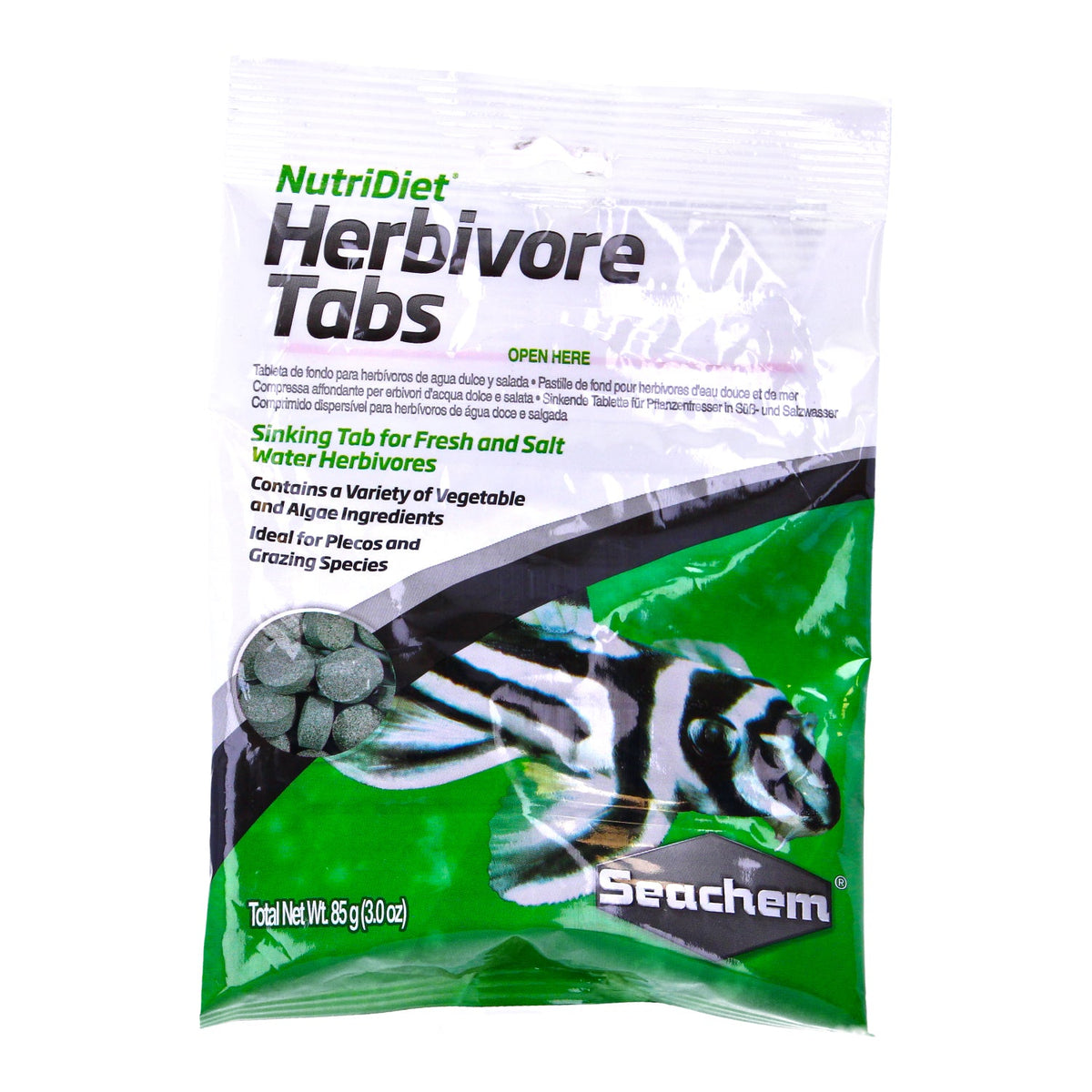 Seachem NutriDiet Herbivore Tabs 85g – Sinking Fish Food Tablets