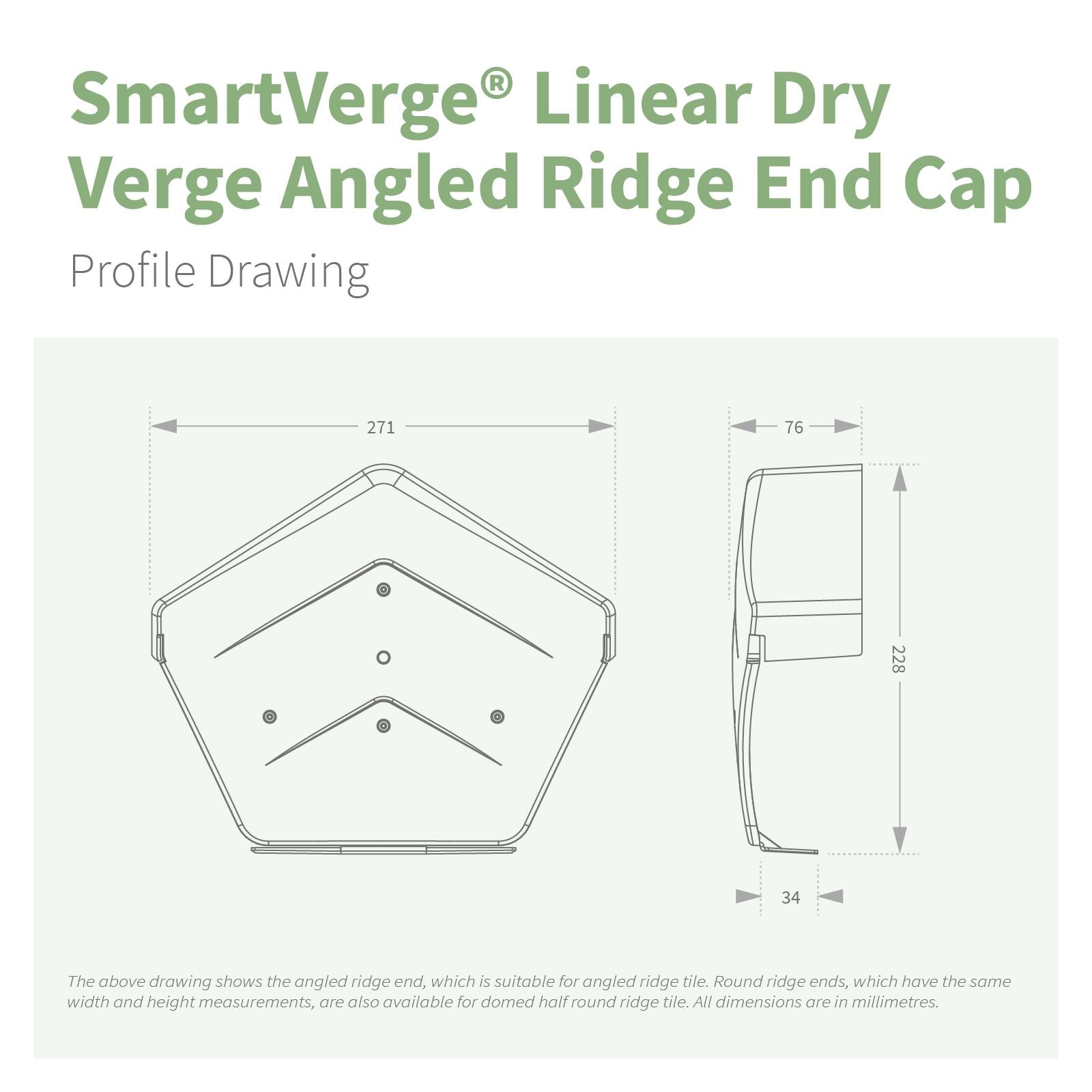 SmartVerge Linear Dry Verge Ridge End Cap